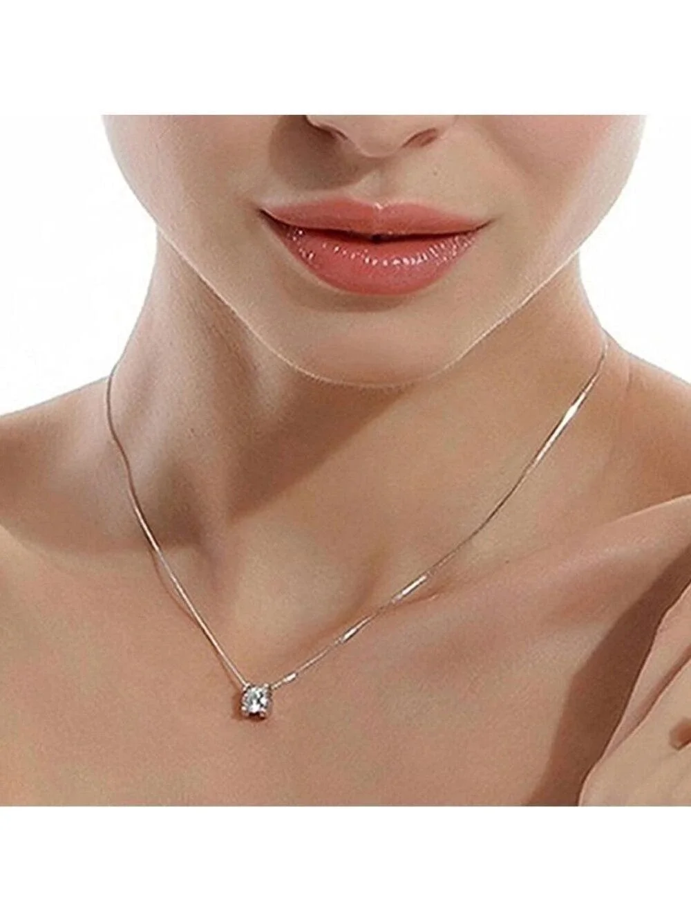 Pendant Cubic Zirconia Round Stone (no chain)